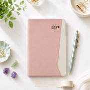 25절 별사이즈 핑크머랭 포켓형 양장 다이어리(프리)