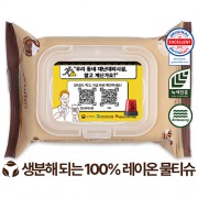 에코닉 생분해 브라운 투명캡형 물티슈 60g (20매)