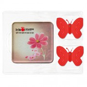 사각멜라민 냄비받침+실리콘 나비집게 Set